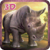 3D愤怒的犀牛