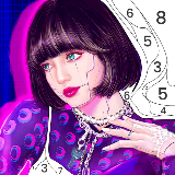 黑色粉红色按数字绘画着色