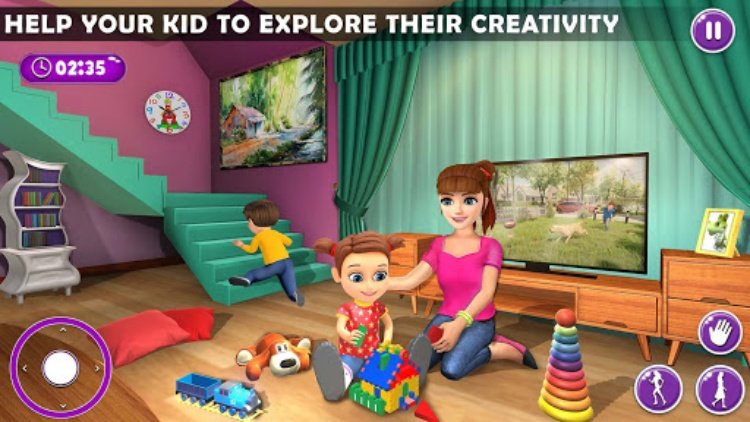 Virtual Mother Twins Baby
