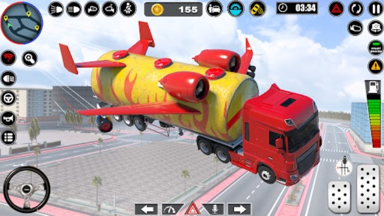Flying Oil Tanker Truck Games