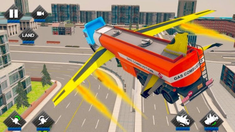 Flying Oil Tanker Truck Games