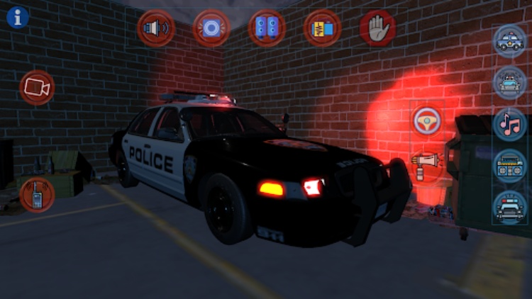 警车的灯光和警报器