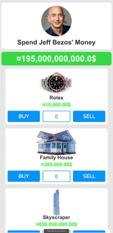 Spend Jeff Bezos' Money  Simu