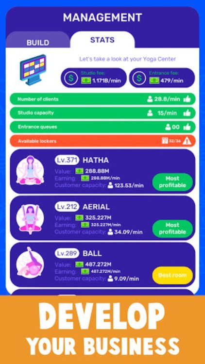 Idle Yoga Tycoon: Fitness cent