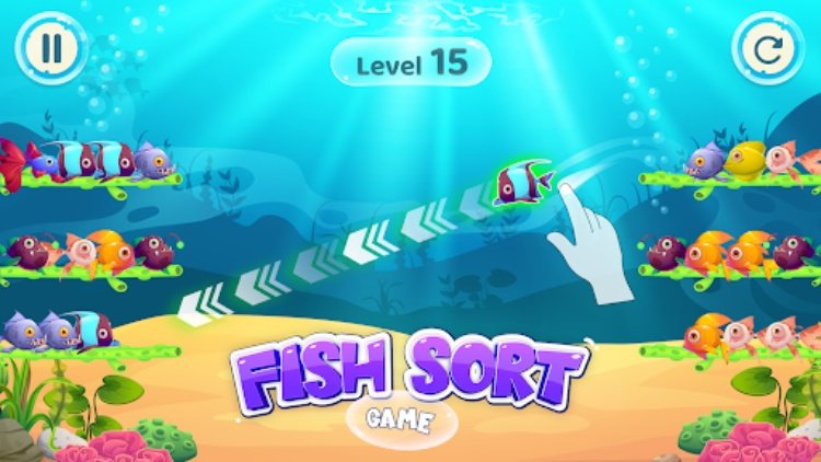 Fish Sort Color Puzzle Game