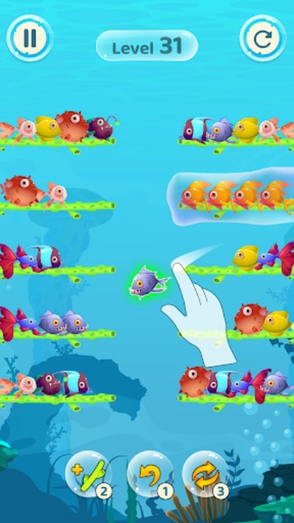 Fish Sort Color Puzzle Game