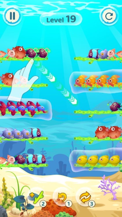 Fish Sort Color Puzzle Game