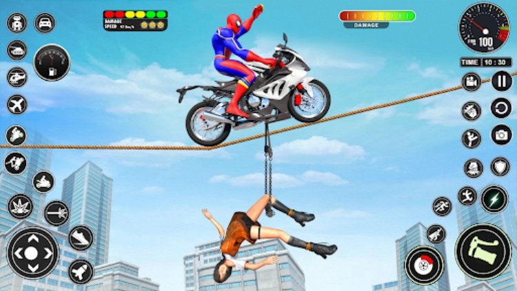 Superhero Bike Mega Ramp Games