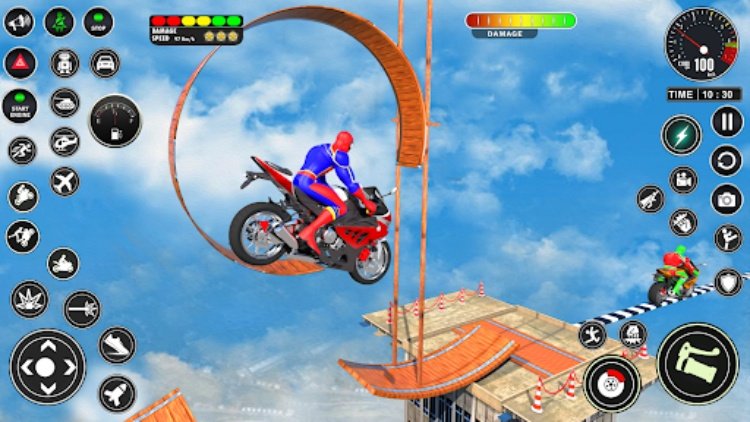 Superhero Bike Mega Ramp Games