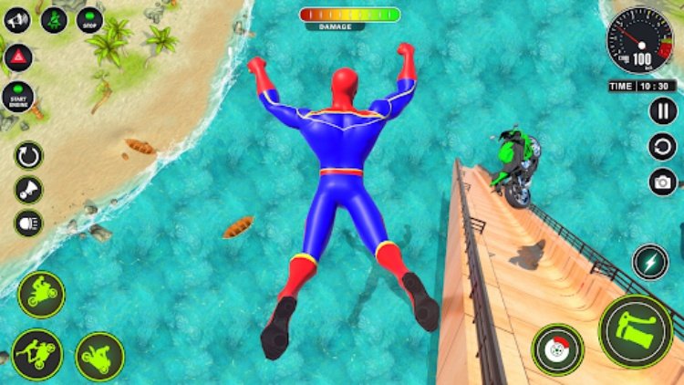 Superhero Bike Mega Ramp Games
