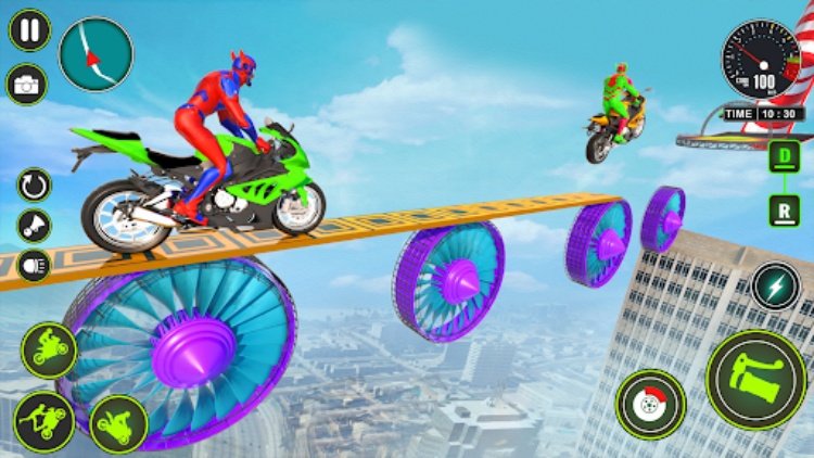 Superhero Bike Mega Ramp Games