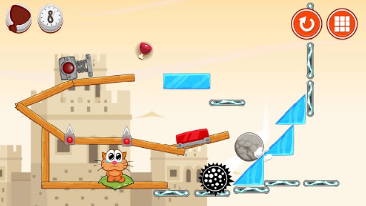 Hungry cat: physics puzzle