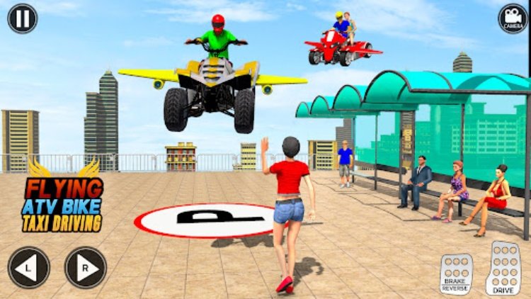 Flying Motorbike Game ATV Taxi