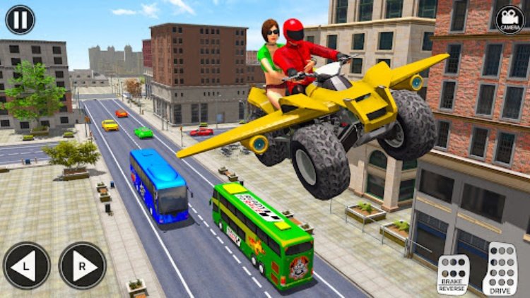 Flying Motorbike Game ATV Taxi