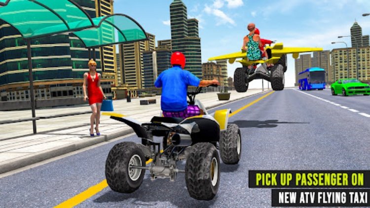 Flying Motorbike Game ATV Taxi