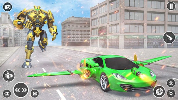 Flying Car Shooting Games 3D