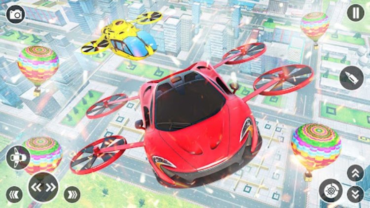 Flying Car Shooting Games 3D