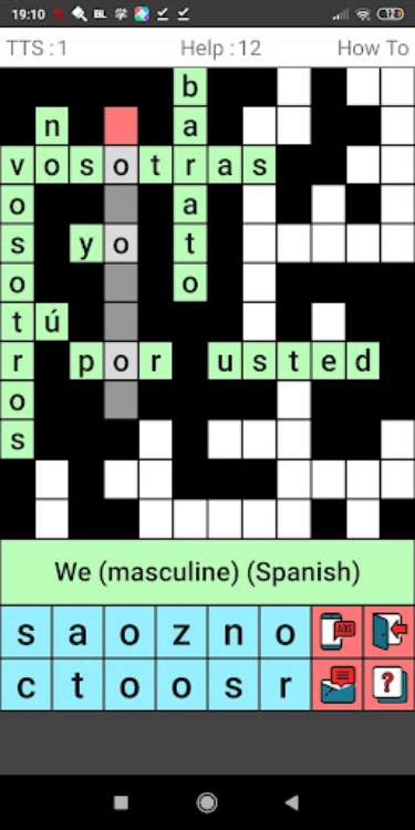 English Spanish Crossword