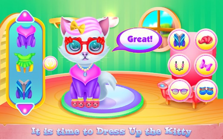 Cute Kitty Caring and Dressup