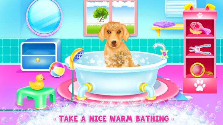 Cute Lady Labrador Caring