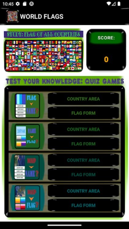 World Flags and Map quiz games