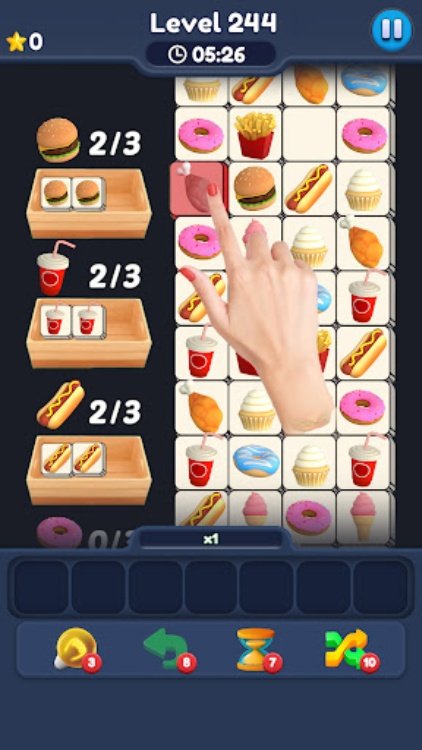 Food Match 3D：方块拼图