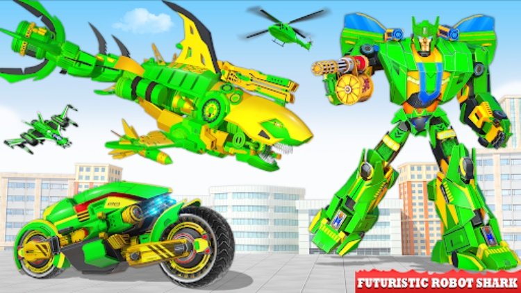 Shark Robot Transform Bike War