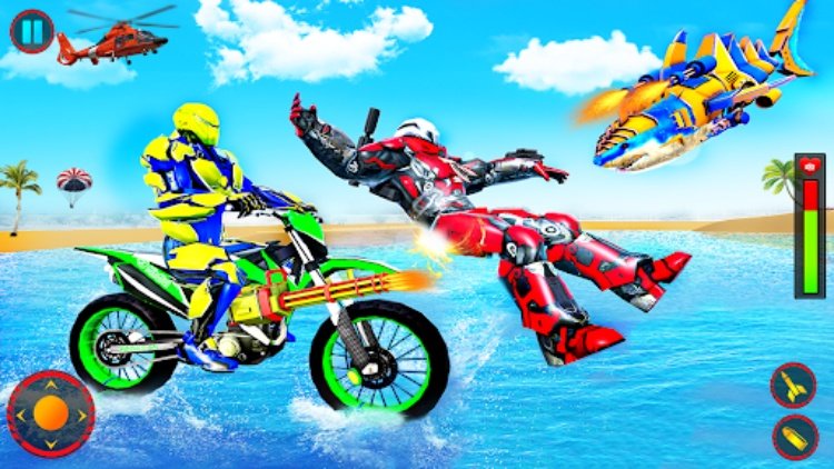 Shark Robot Transform Bike War