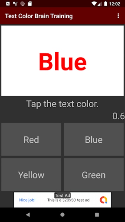 Text Color Brain training