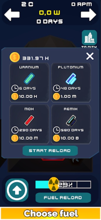 Nuclear Reactor: Energy city