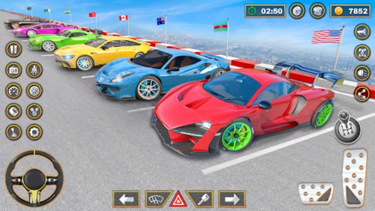 疯狂的汽车特技游戏巨型坡道