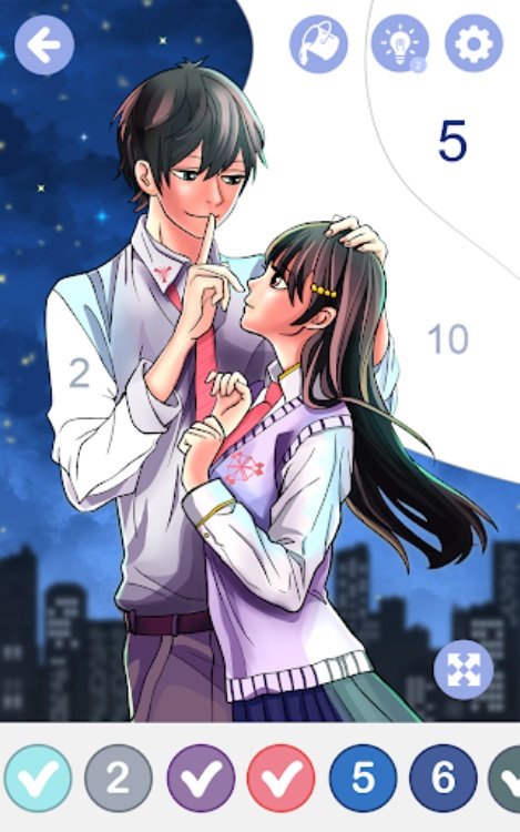 动漫漫画颜色的数字  卡哇伊着色书