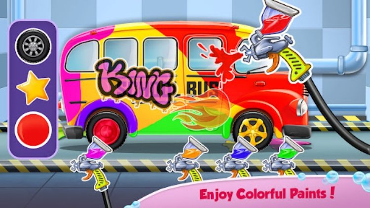 School Bus Wash & Repair Game