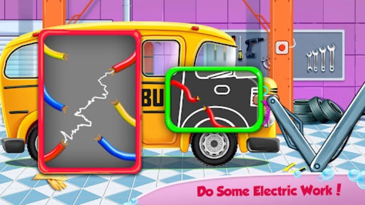 School Bus Wash & Repair Game