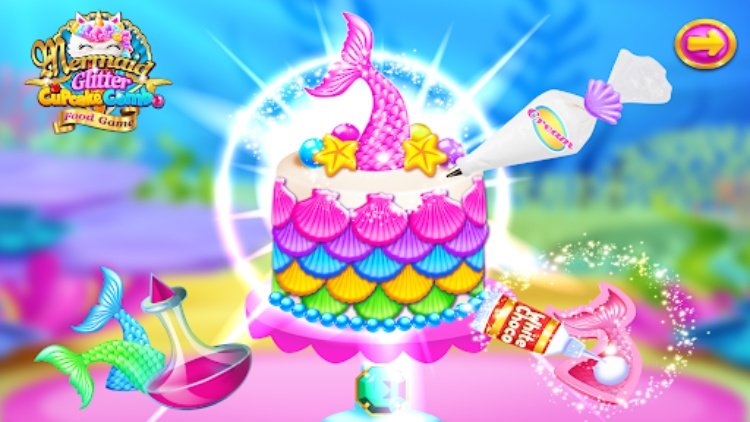 Mermaid Glitter Cupcake Chef