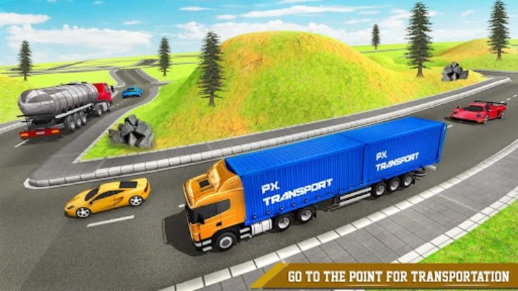 Cargo Transport Truck Driving