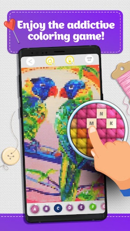 Cross Stitch Coloring Art