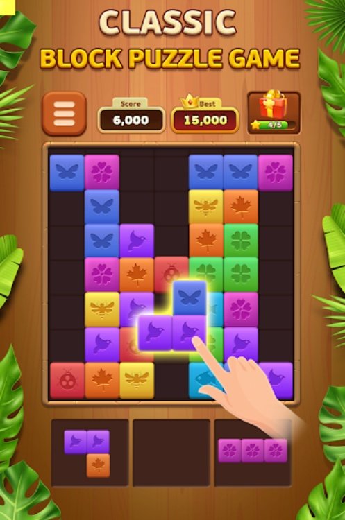 Triple Butterfly: block puzzle