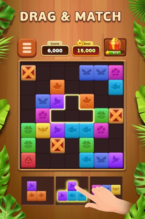 Triple Butterfly: block puzzle