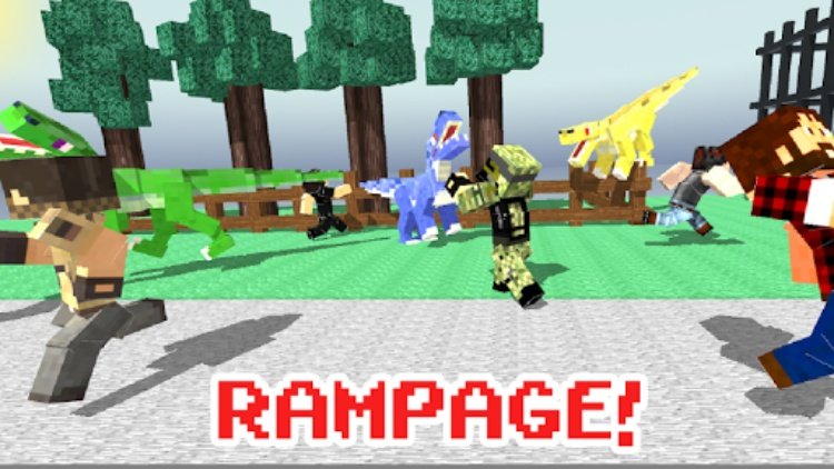 Blocky Dino Park Raptor Attack