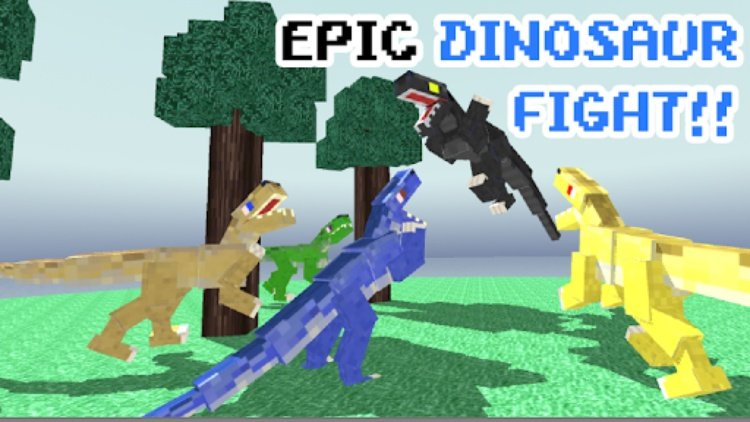 Blocky Dino Park Raptor Attack
