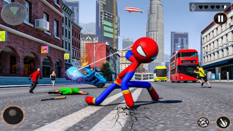 Stickman Rope HeroSpider Game