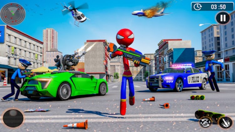 Stickman Rope HeroSpider Game