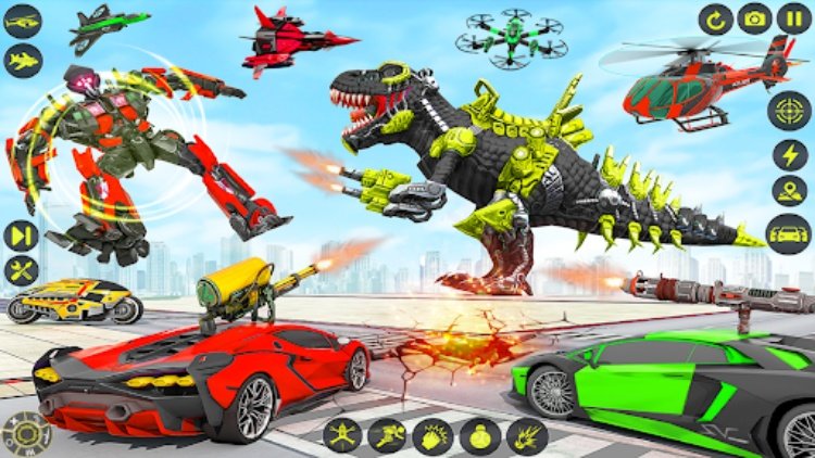 Dino Robot Car Transform Games