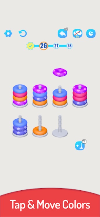 3D Color Sort Hoop Stack