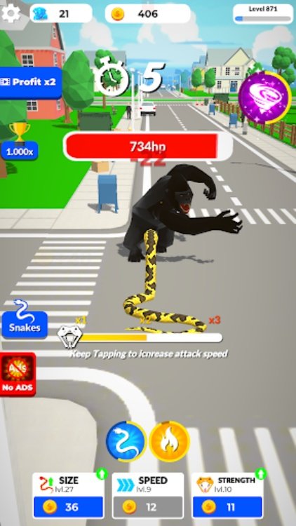 Idle Snake World:Hunting Fight