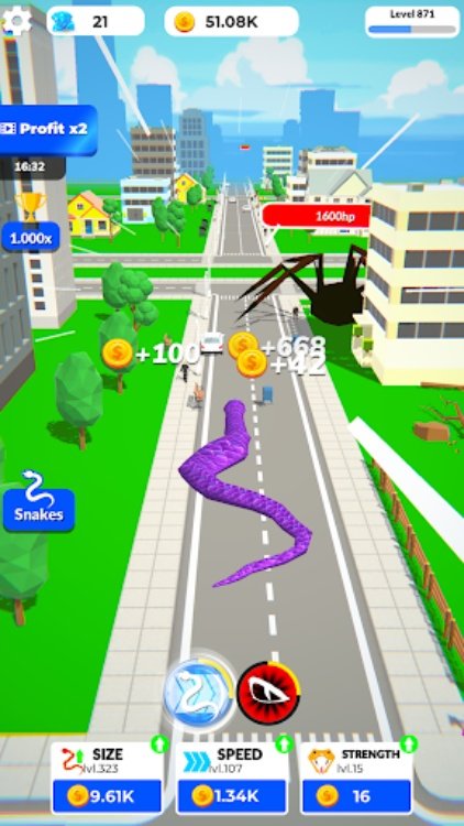 Idle Snake World:Hunting Fight