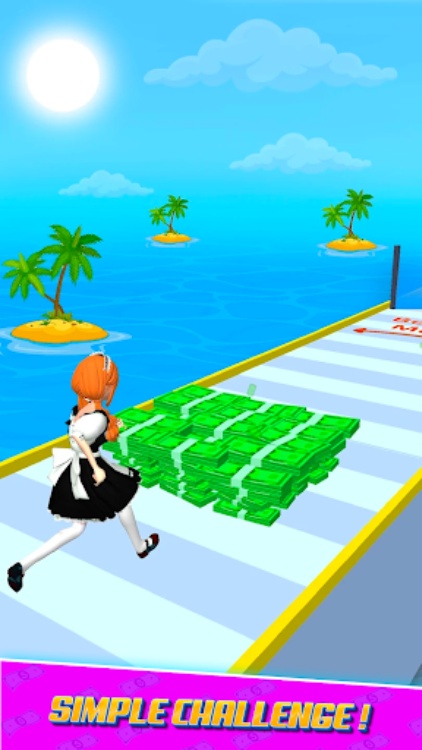 Running Girl 3D Money Run Game
