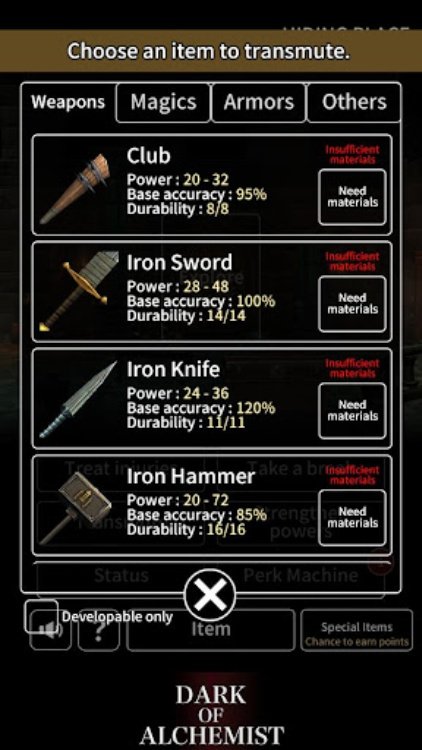 Dark of Alchemist  Dungeon Cr